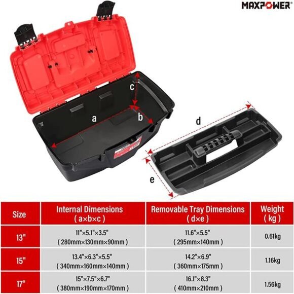 MAXPOWER Tool Box Set with Removable Tool Trays - Picture 2 of 6